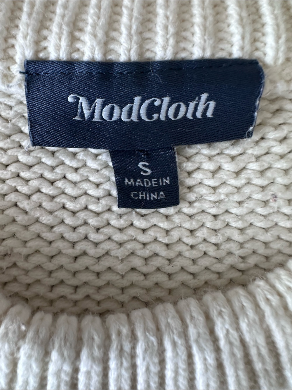 ModCloth Women’s Blowing Bubbles Cream Multi Pom Pom Crew Neck Sweater Small - Picture 3 of 8